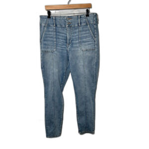 American Eagle Next Level Stretch Utility Jeans 18 Plus High Rise Patch Pocket